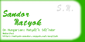 sandor matyok business card